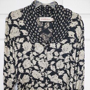 COMPONIX. Floral Print. Button Down. Collared. Geometric Print. Size: 6